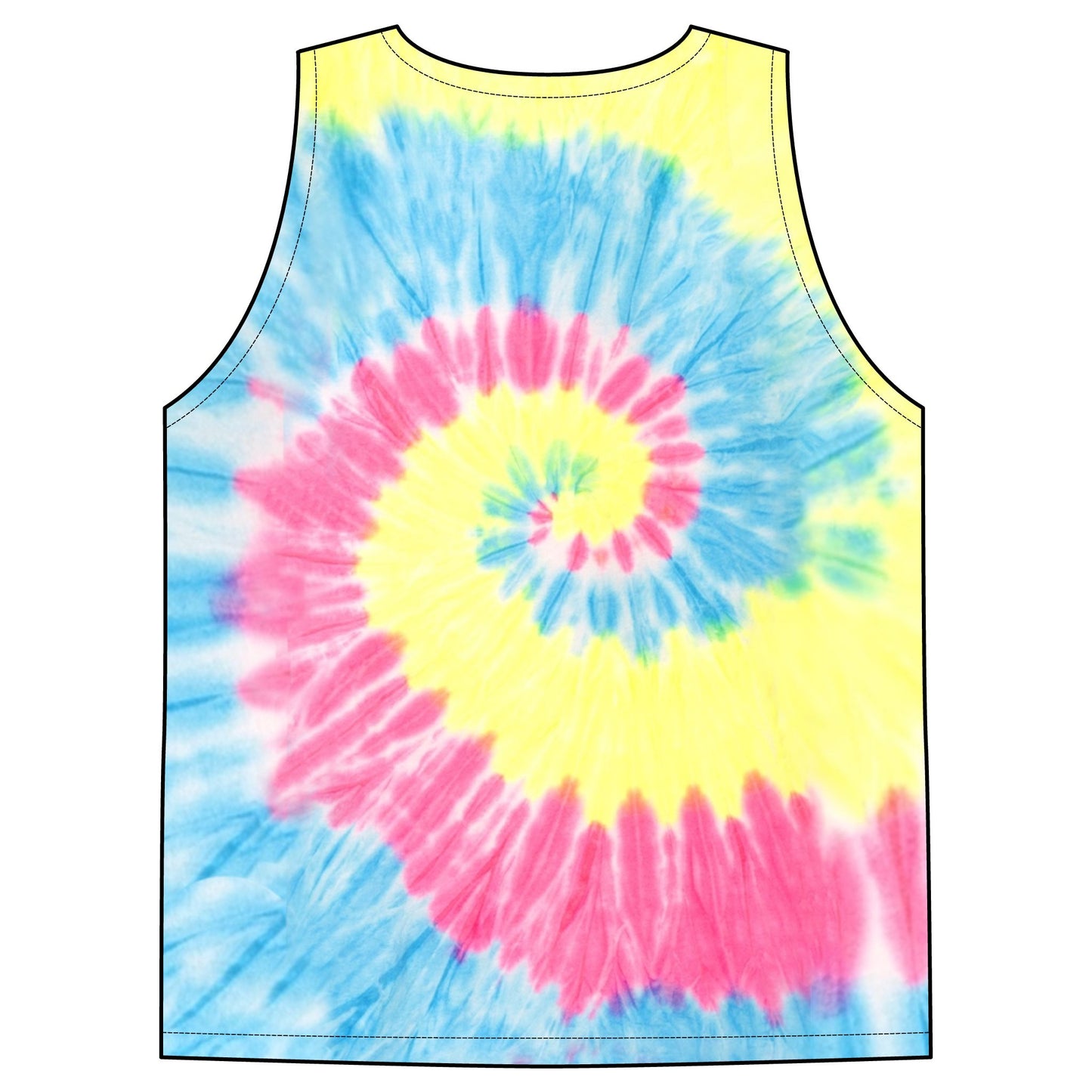 Tie-Dye Tank Top — 'Hope, Hype, Heartbreak' Retro Festival Graphic