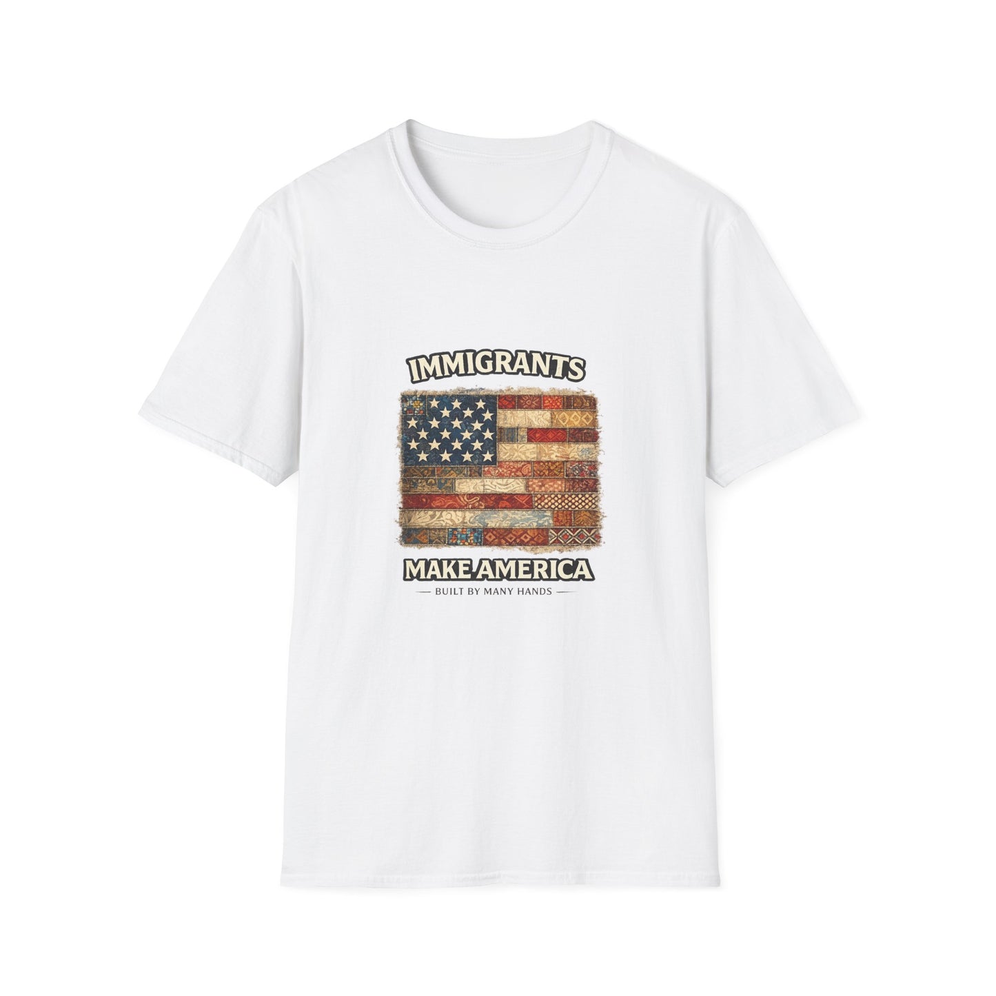 ‘Immigrants Make America’ Vintage Flag Tee
