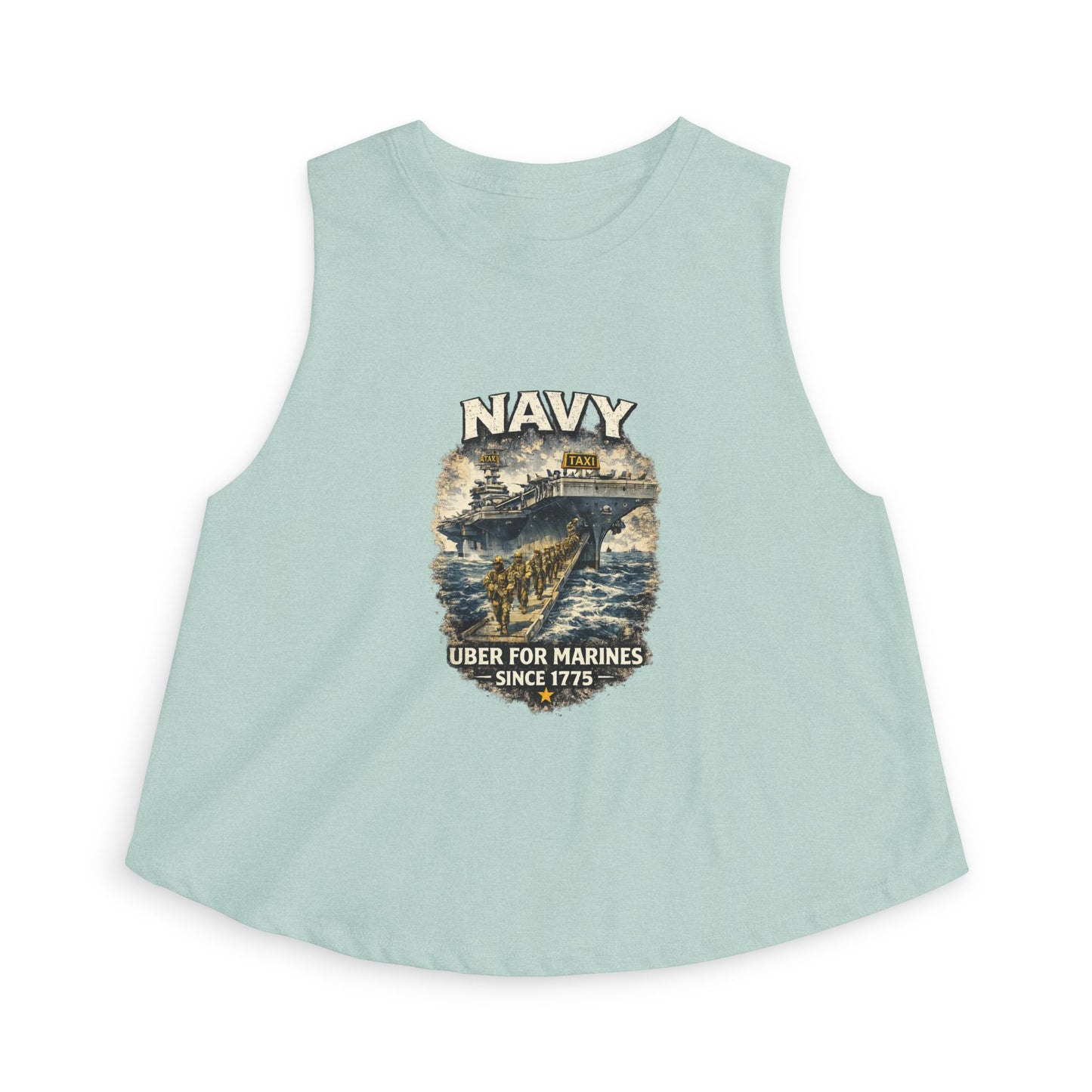 Navy 'Uber for Marines' Women's Cropped Tank Top