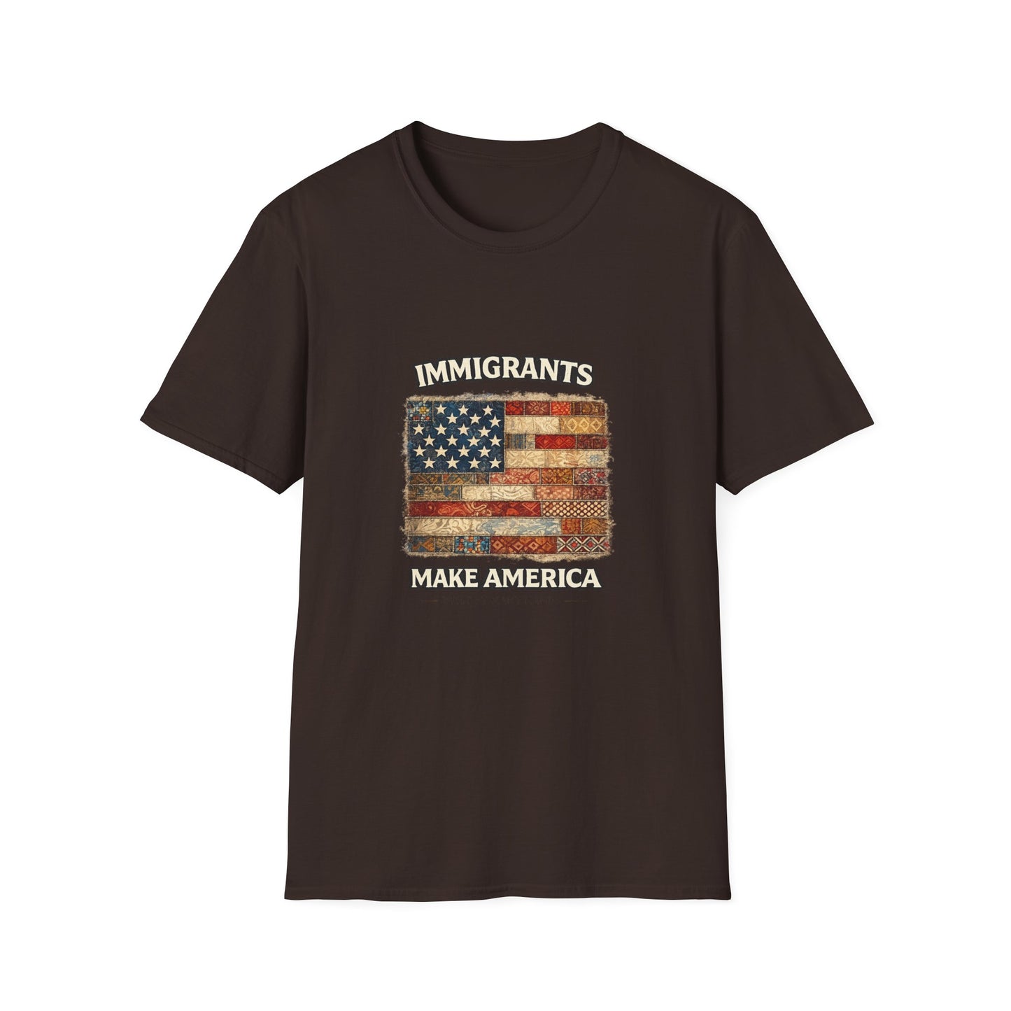 ‘Immigrants Make America’ Vintage Flag Tee