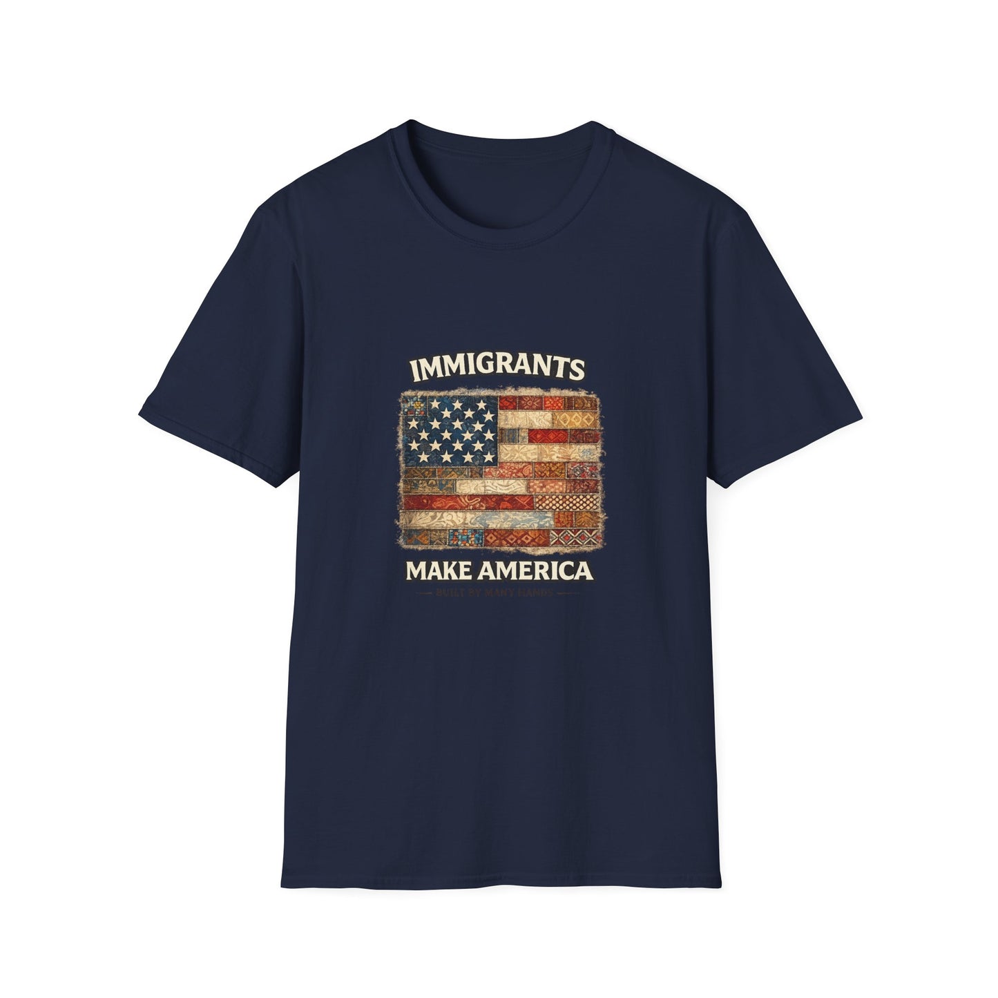‘Immigrants Make America’ Vintage Flag Tee