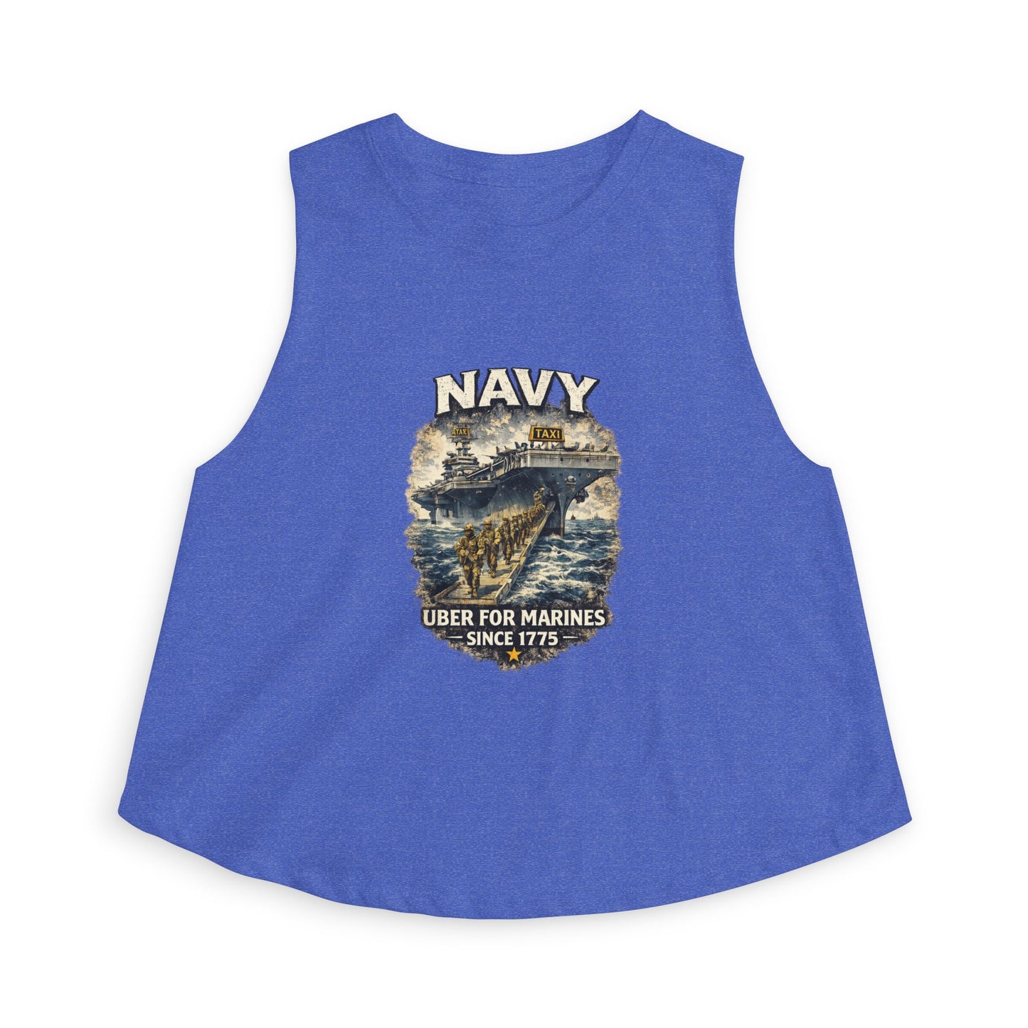 Navy 'Uber for Marines' Women's Cropped Tank Top