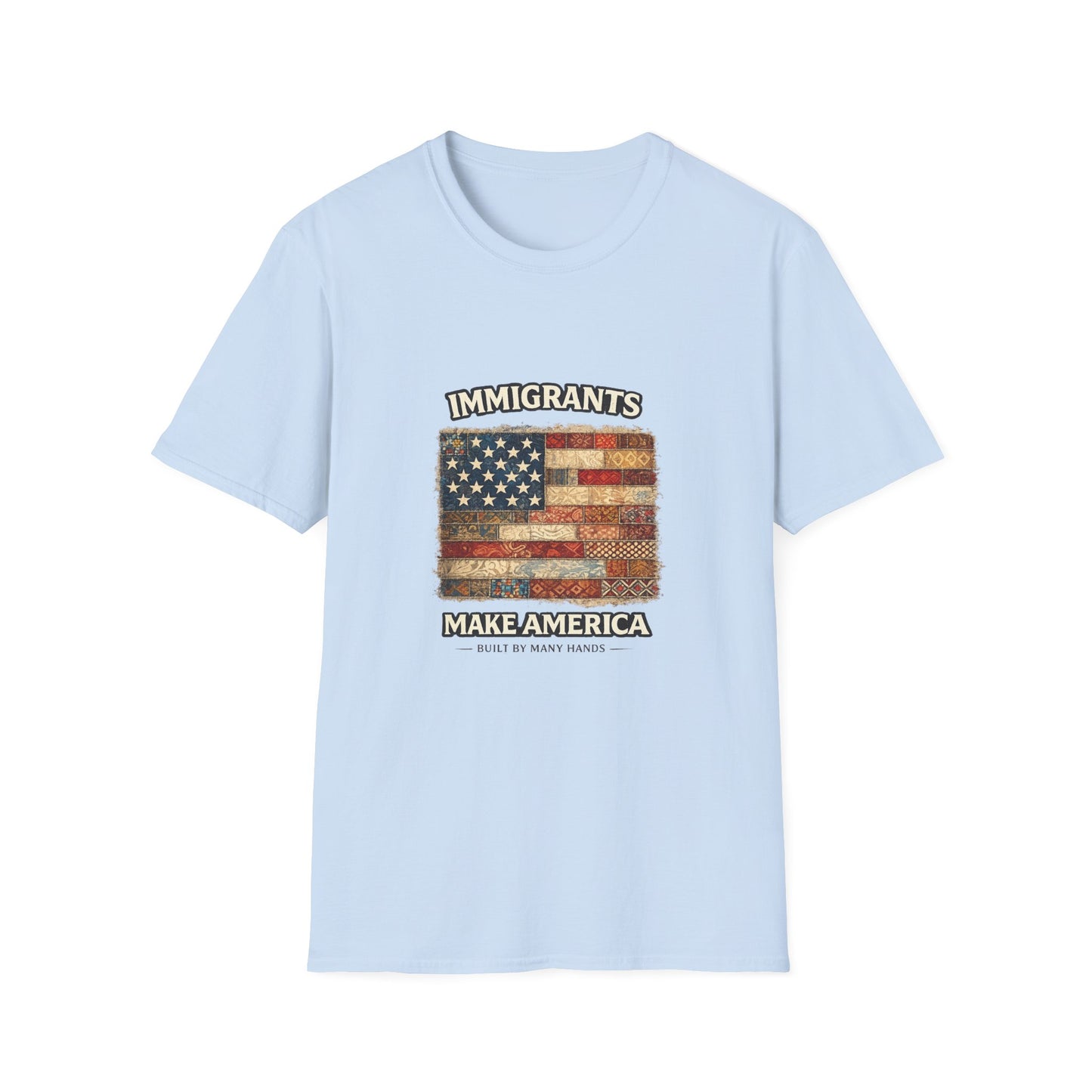 ‘Immigrants Make America’ Vintage Flag Tee