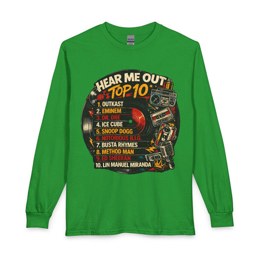 ‘Hear Me Out’ Top 10 Rap Legends Vintage Long Sleeve Tee