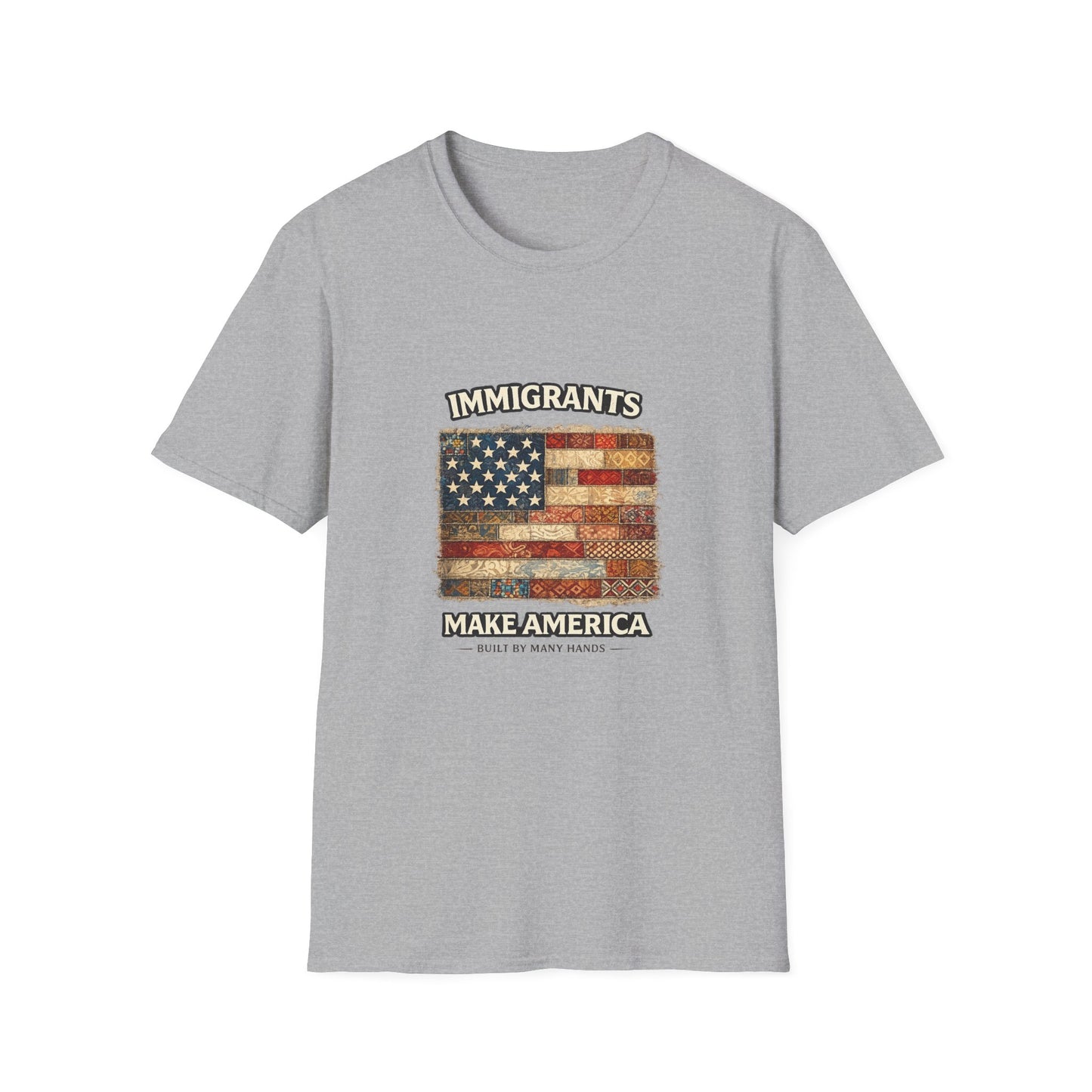 ‘Immigrants Make America’ Vintage Flag Tee