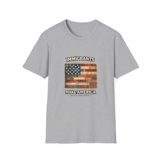 ‘Immigrants Make America’ Vintage Flag Tee