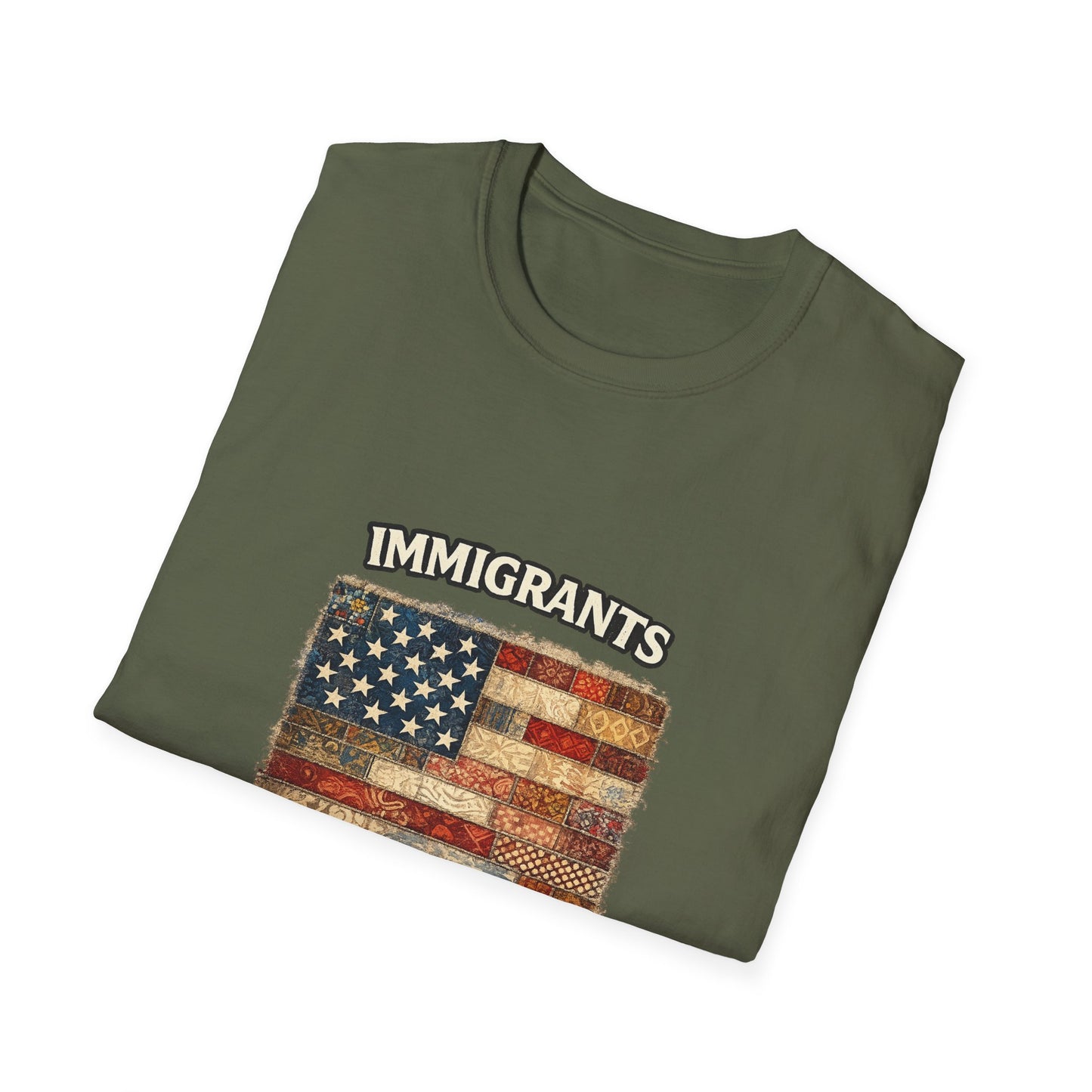 ‘Immigrants Make America’ Vintage Flag Tee