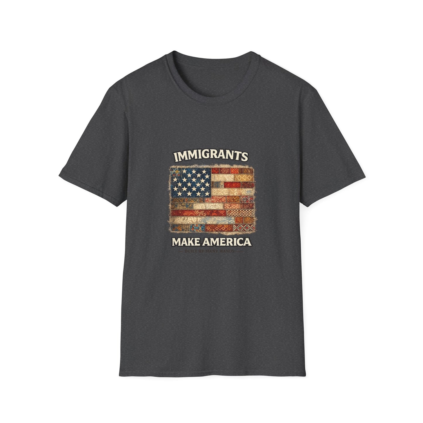 ‘Immigrants Make America’ Vintage Flag Tee