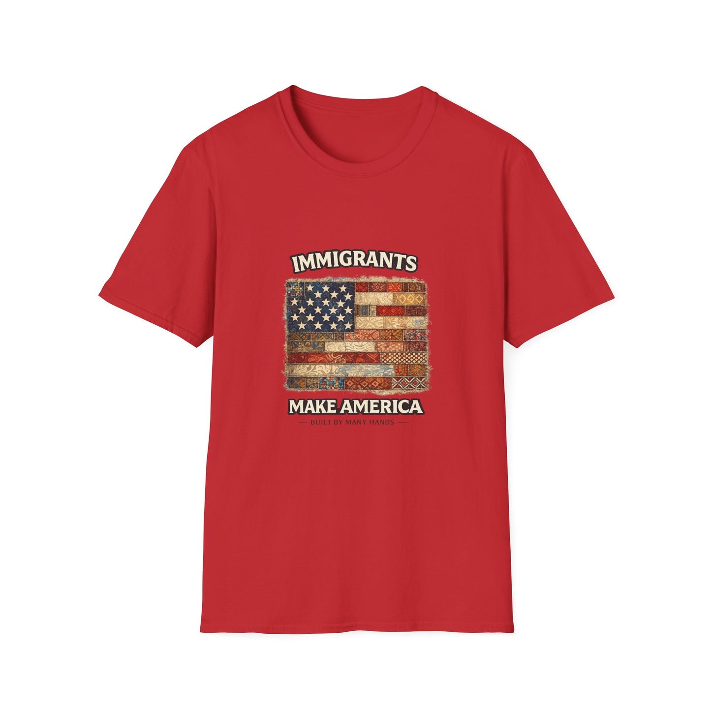 ‘Immigrants Make America’ Vintage Flag Tee
