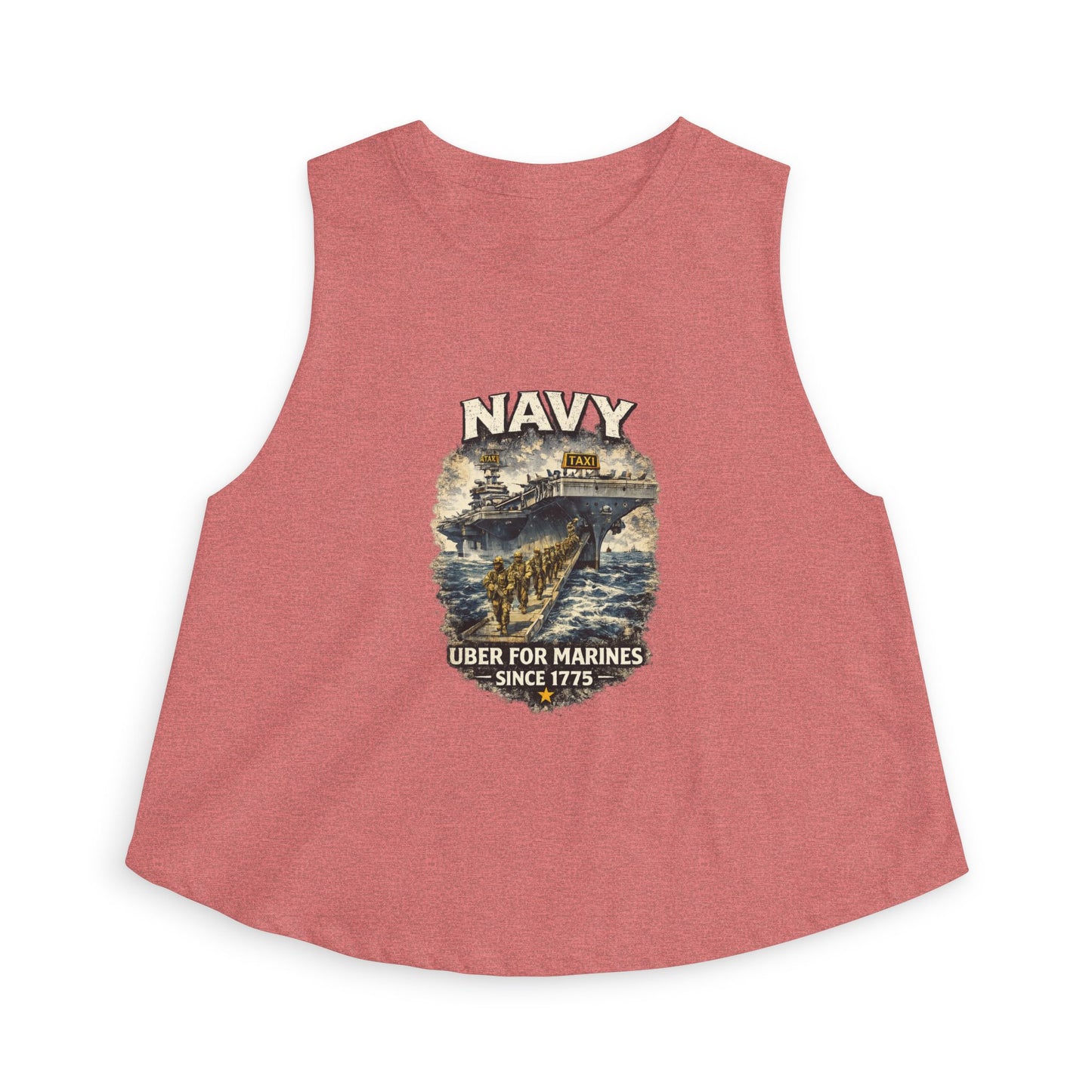 Navy 'Uber for Marines' Women's Cropped Tank Top