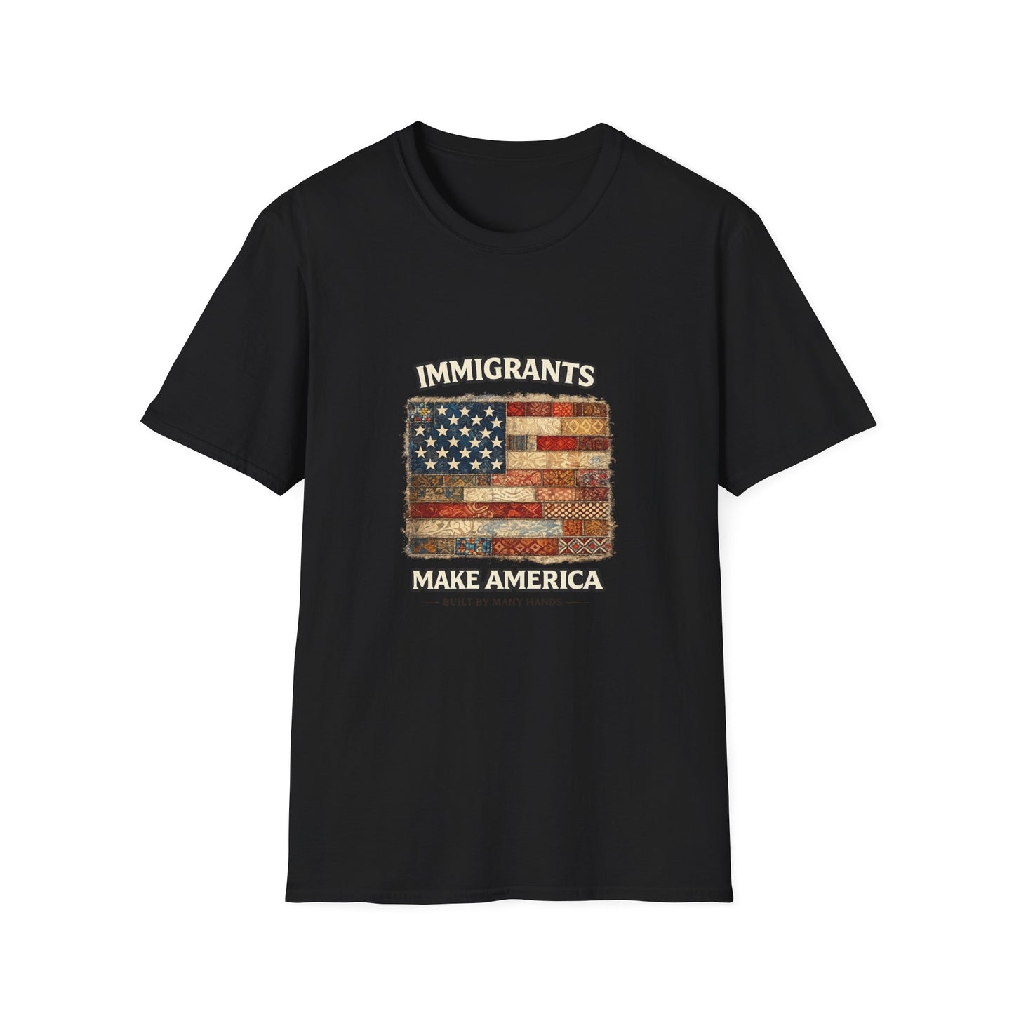 ‘Immigrants Make America’ Vintage Flag Tee